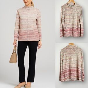 ✅SOLD-Christopher & Banks Space Dye Cardigan Top Size XL Full Zip Long Sleeve